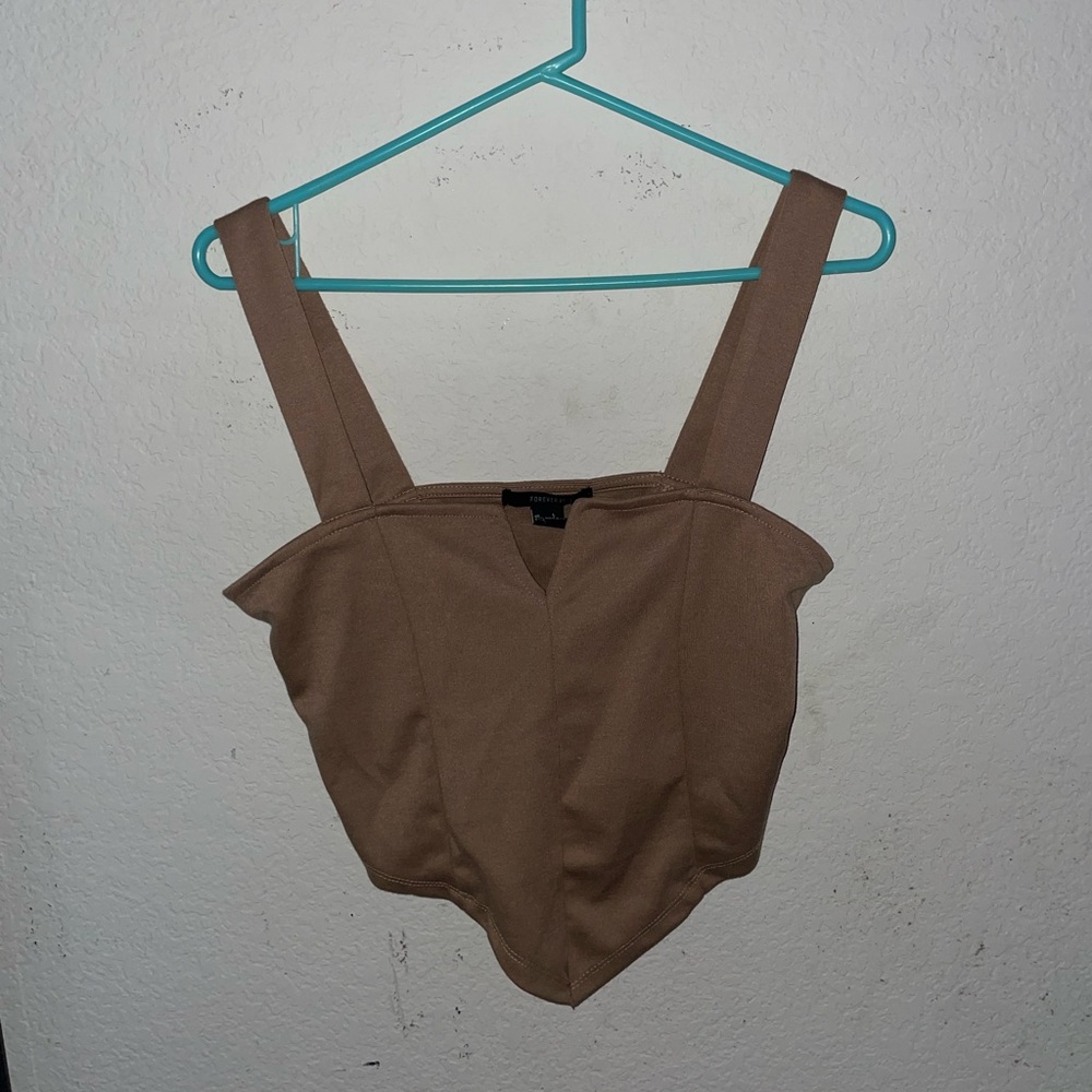 Forever 21, brown knit top, L